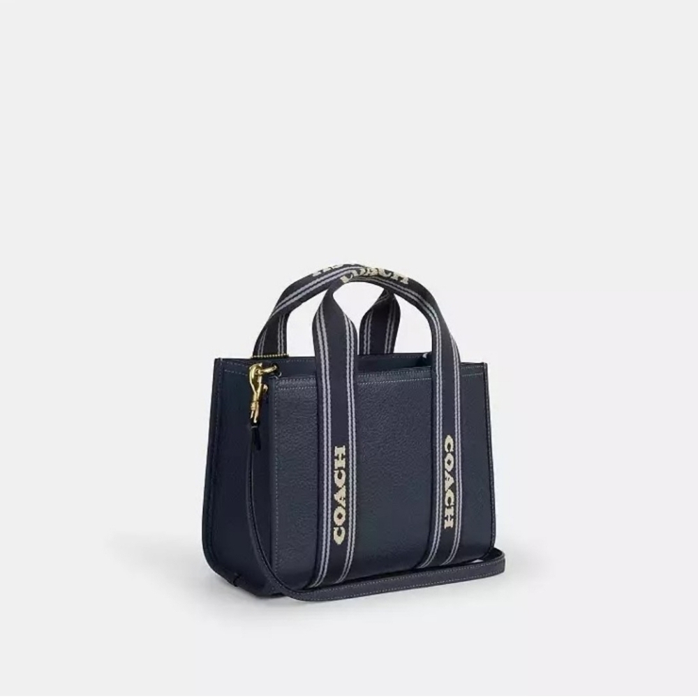 Coach Leather Smith Tote 24 with Striped Handles. - Picture 3 of 11